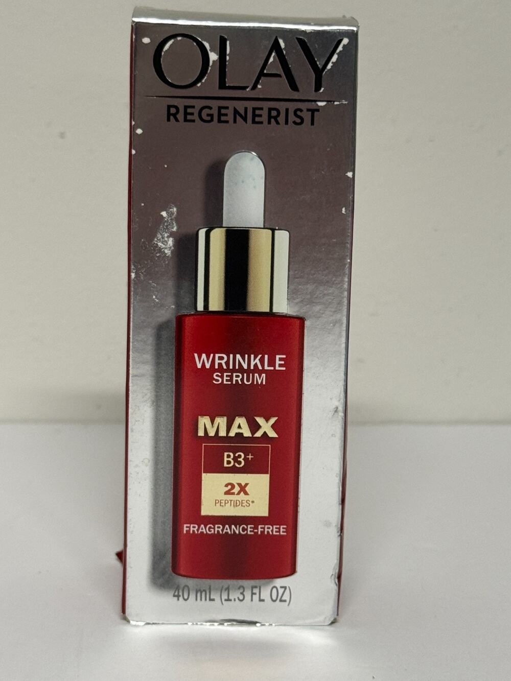 Olay Regenerist MAX Wrinkle Serum B3+ 2X Peptides Fragrance Free 1.3 oz 40mL